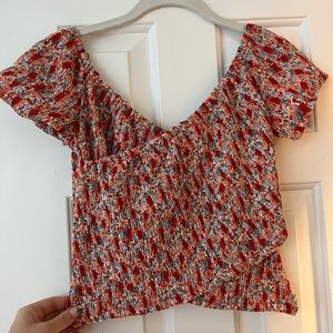 Off the shoulder floral top, size small, worn once